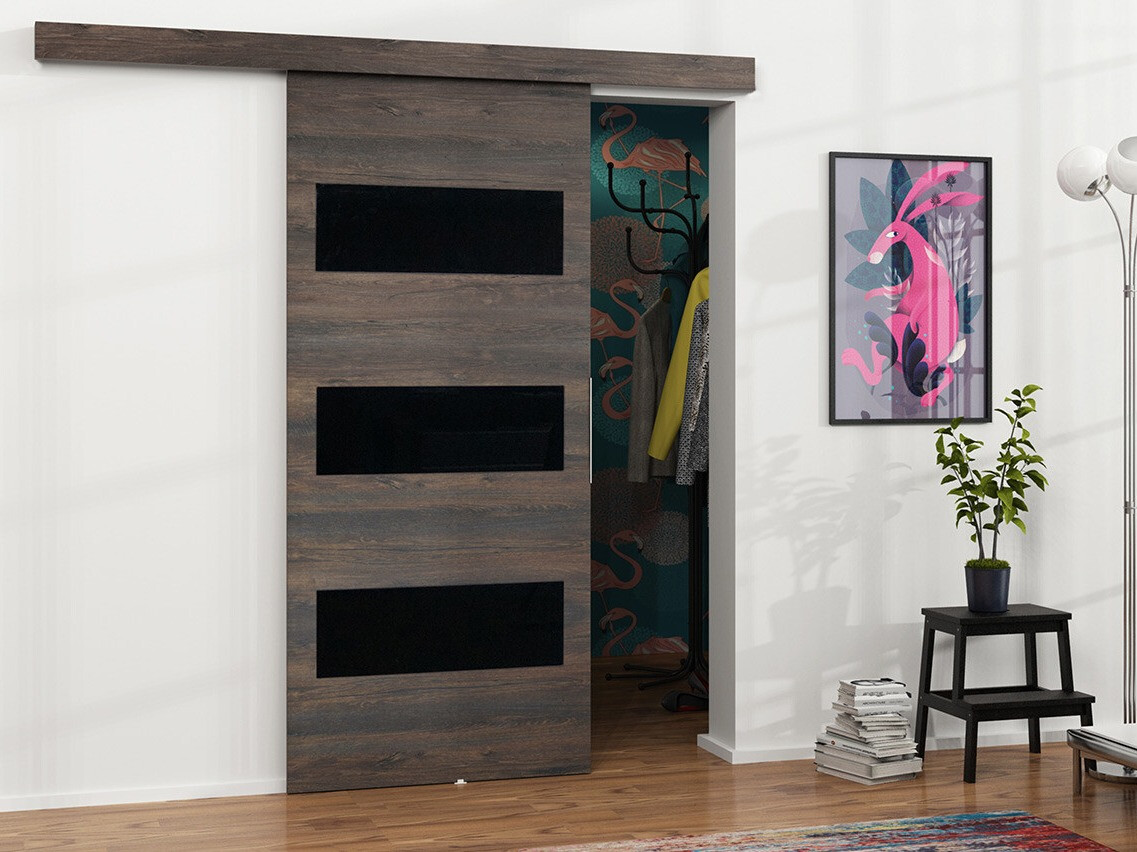 Klizna vrata Dover 136 (Tamni jasen + Crno)