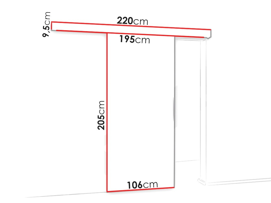 Klizna vrata Dover 137 (Belo + Crno)