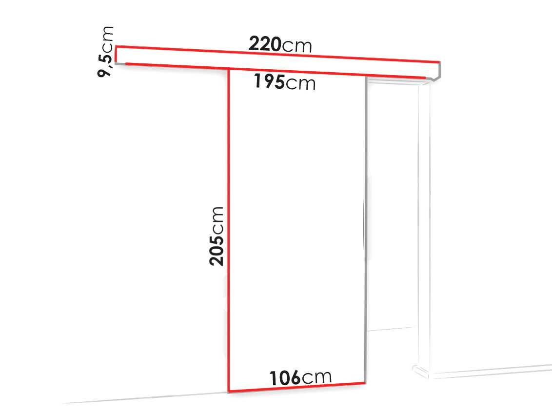 Klizna vrata Dover 137 (Sonoma hrast + Crno)