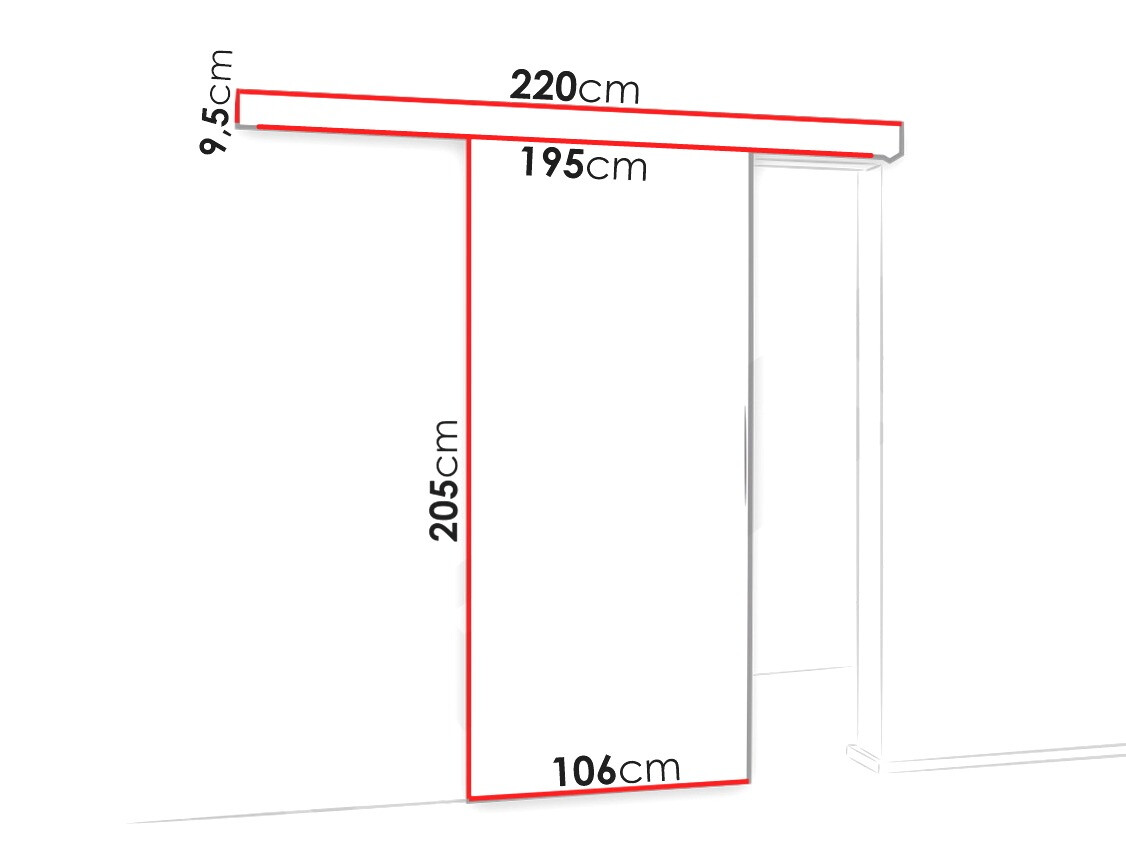 Klizna vrata Dover 137 (Tamni jasen + Crno)