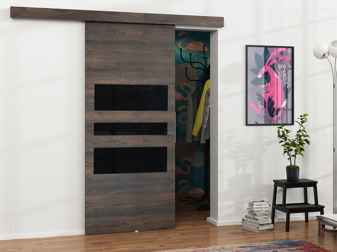 Klizna vrata Dover 139 (Tamni jasen + Crno)