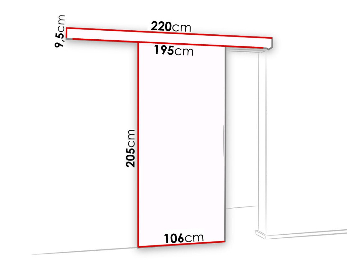 Klizna vrata Dover 140 (Belo + Crno)