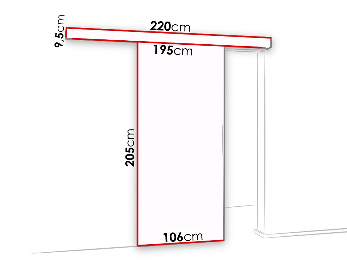Klizna vrata Dover 140 (Sonoma hrast + Crno)