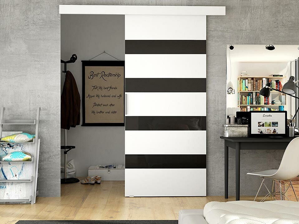 Klizna vrata Closico 179 (Belo + Crno)