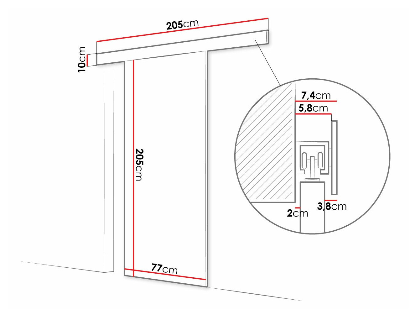 Klizna vrata Closico 179 (Belo + Crno)