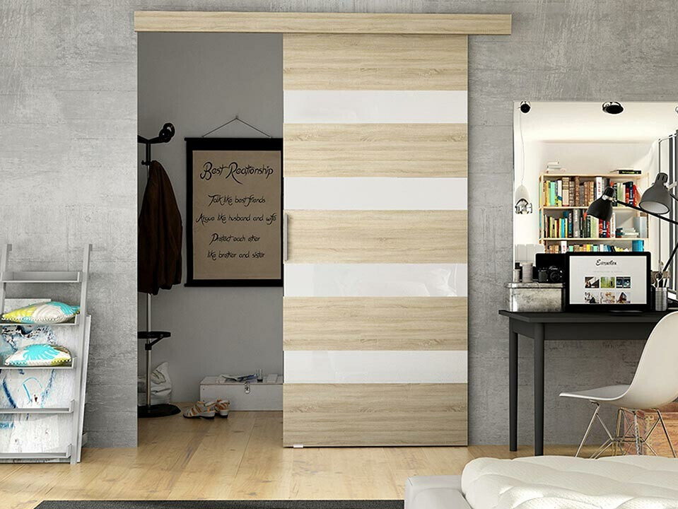 Klizna vrata Closico 179 (Sonoma hrast + Belo)