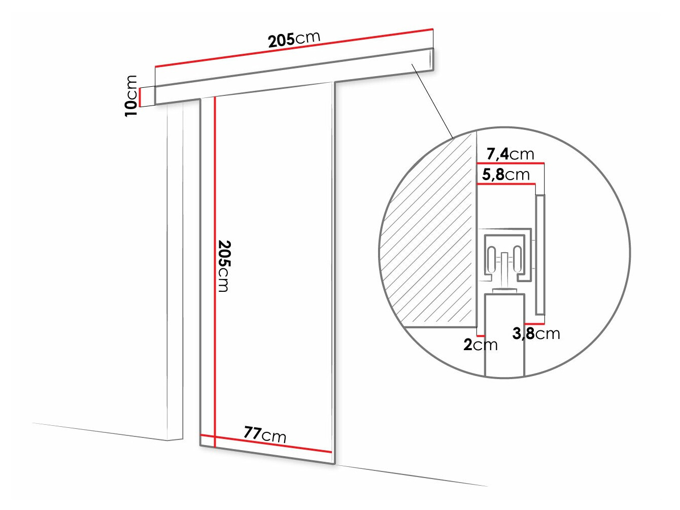 Klizna vrata Closico 179 (Sonoma hrast + Belo)