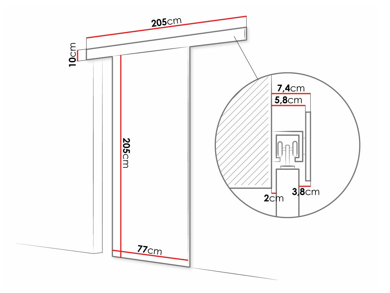 Klizna vrata Closico 182 (Crno)