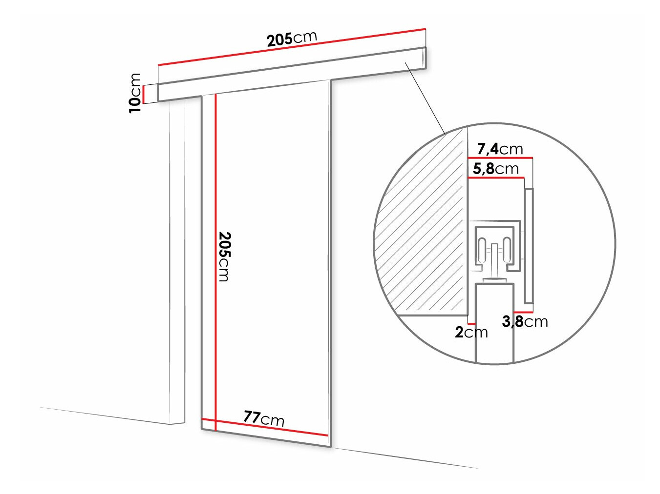 Klizna vrata Closico Fundus III (Belo)