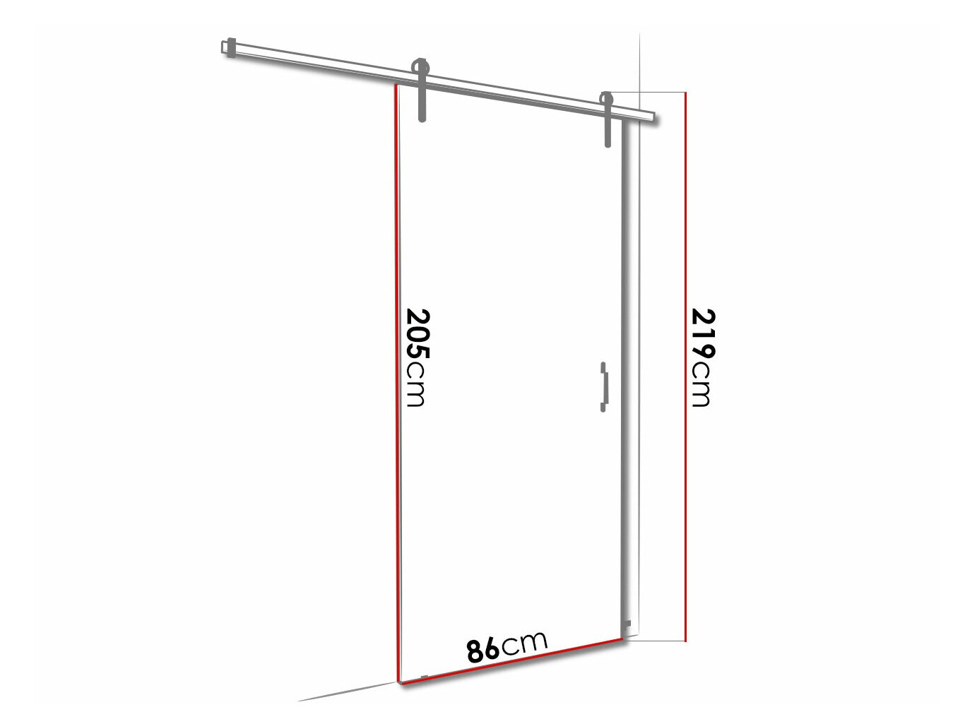 Klizna vrata Dover 156 (Tamni jasen + Crno)