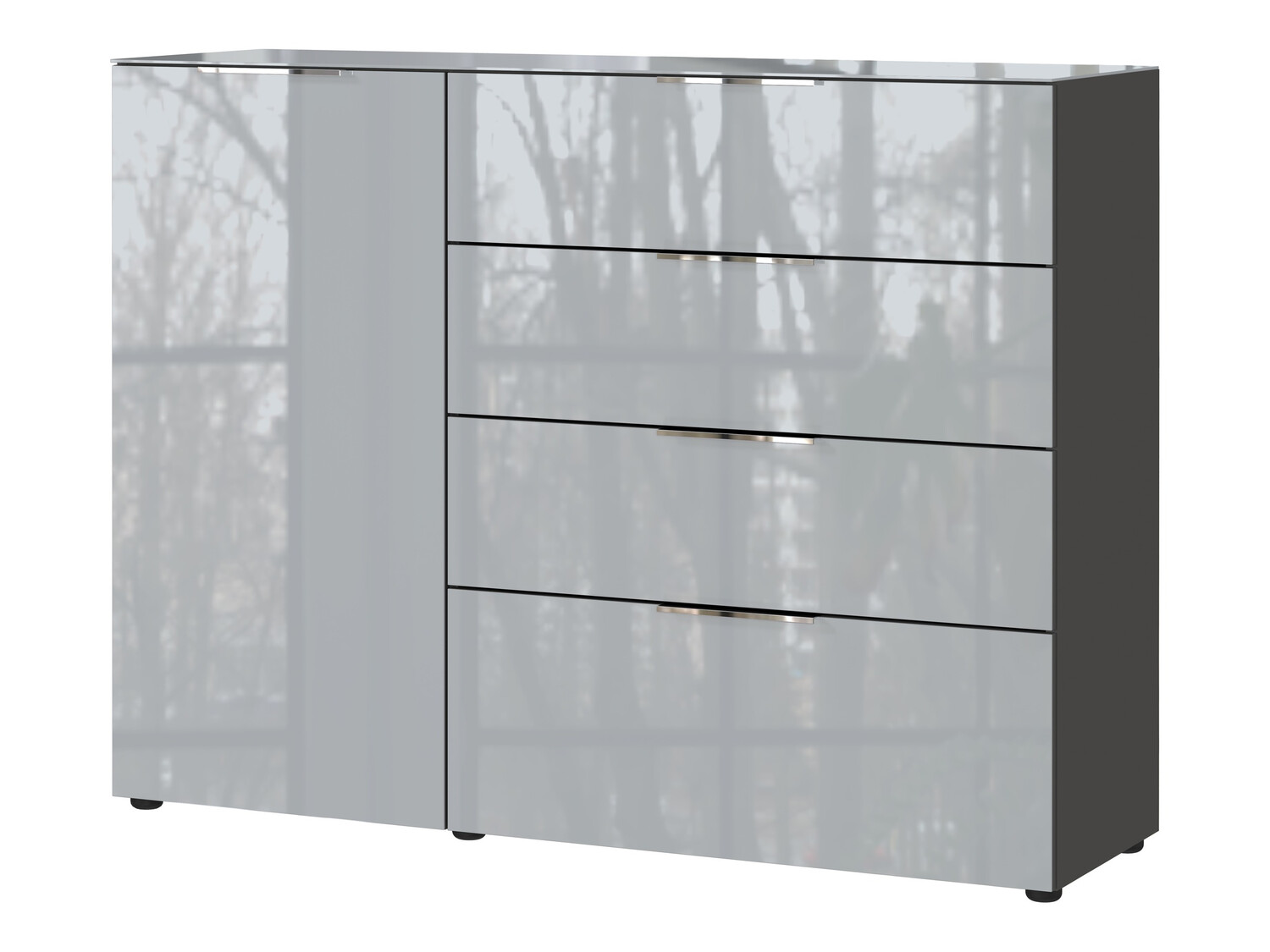 Komoda Sacramento 300 (Graphite + Sjaj siva)