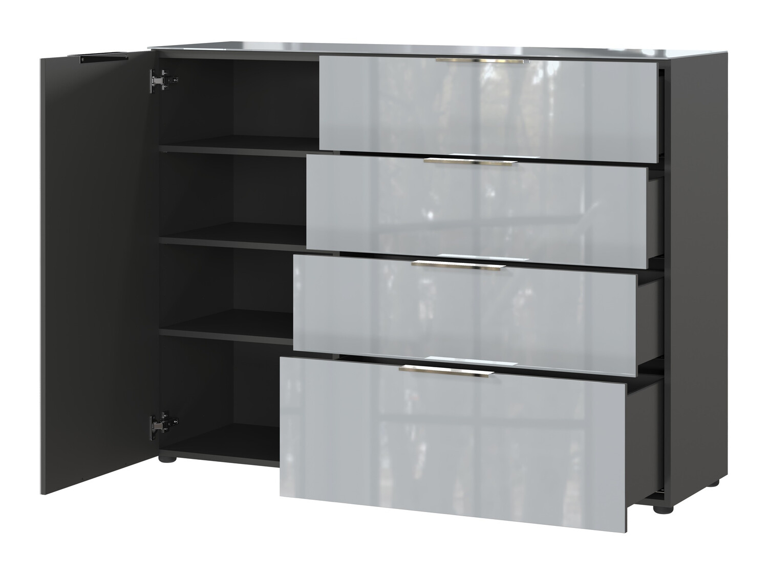 Komoda Sacramento 300 (Graphite + Sjaj siva)