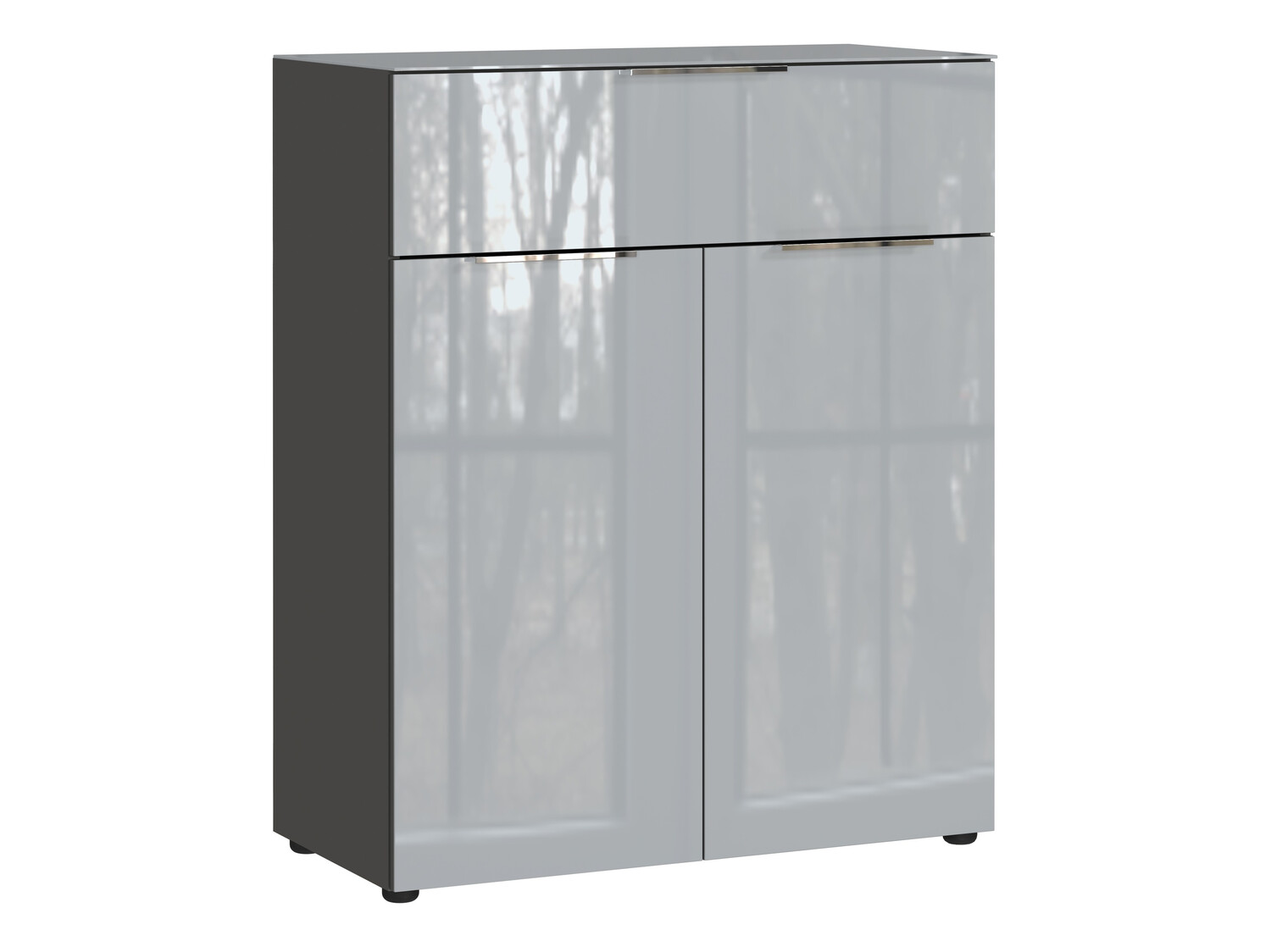 Komoda Sacramento 301 (Grafit + Sjajna siva)