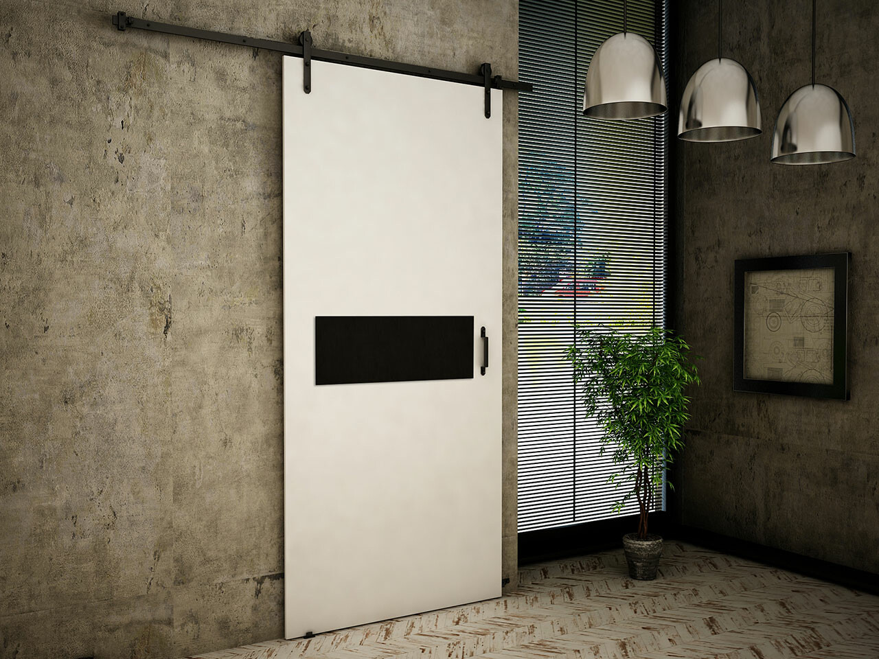 Klizna vrata Dover 158 (Belo + Crno)