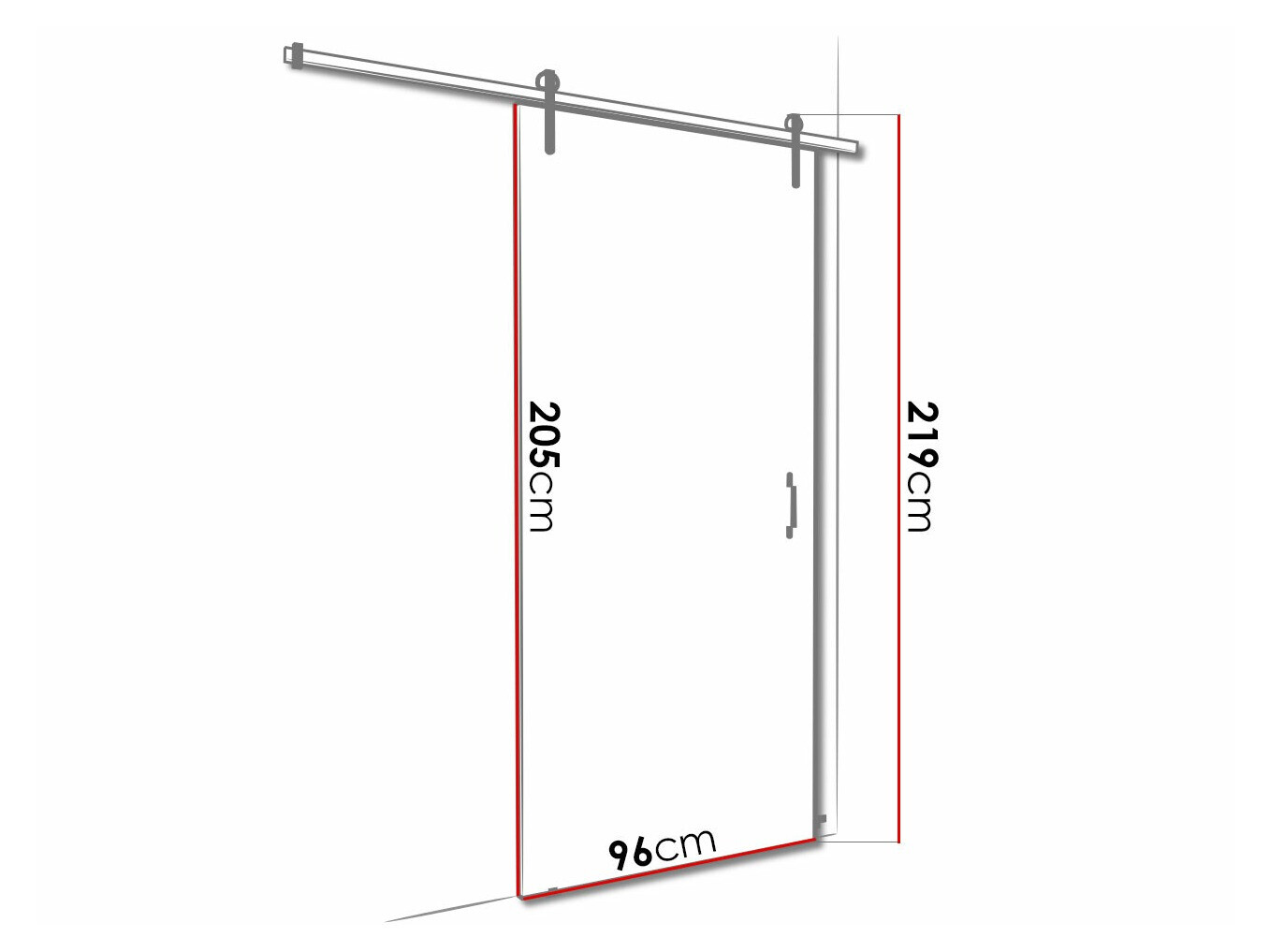 Klizna vrata Dover 160 (Tamni jasen + Crno)
