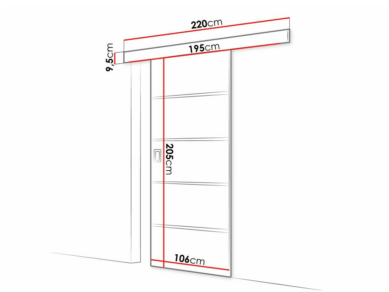 Klizna vrata Dover 173 (Tamni jasen)