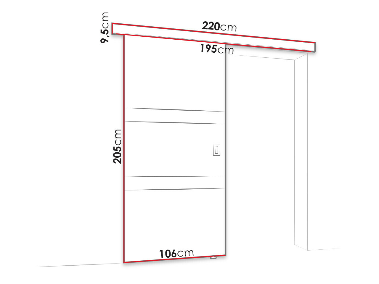 Klizna vrata Dover 176 (Belo + Crno)