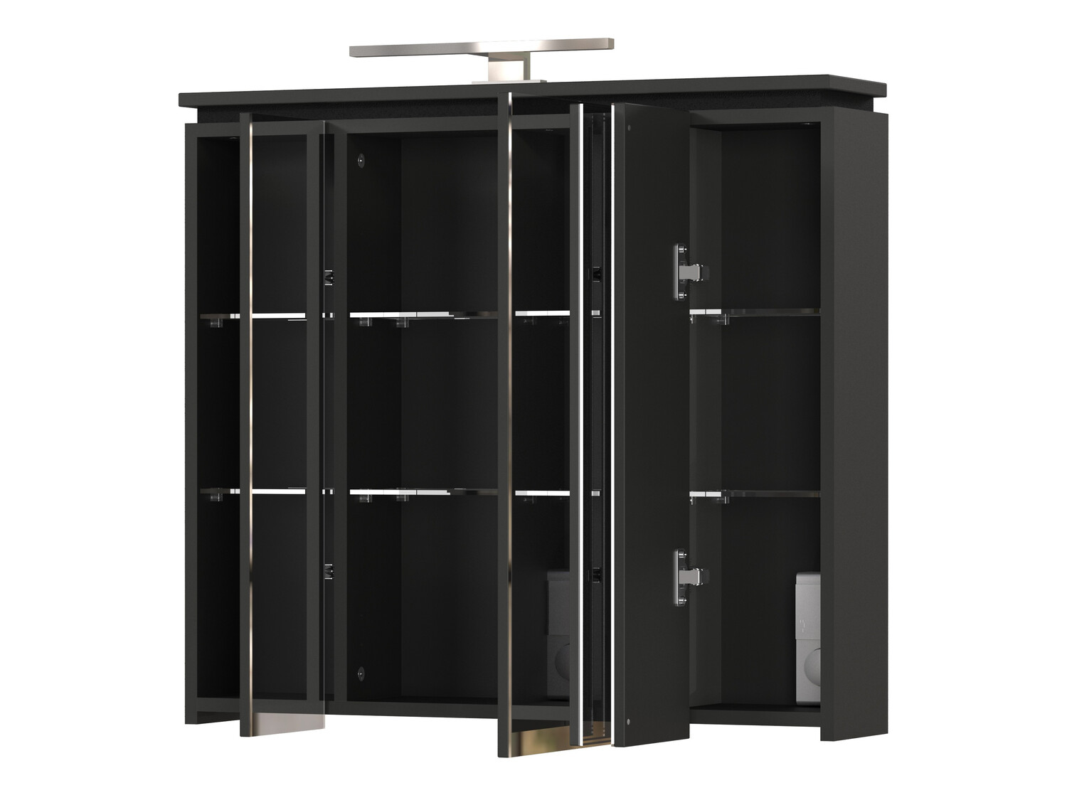 Ormarić za kupatilo sa ogledalom Larsalu 104 (Grafit)