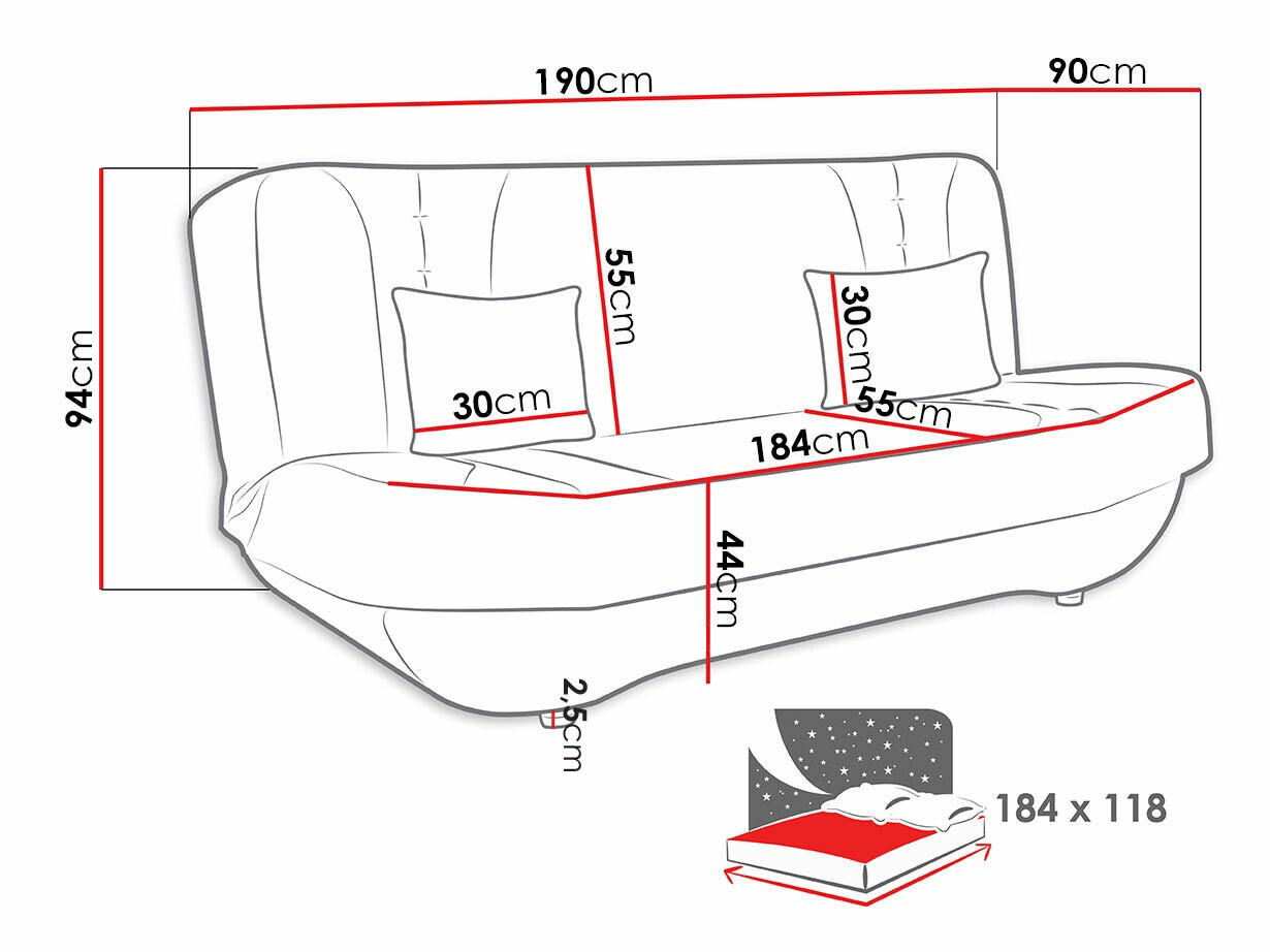 Sofa na razvlačenje Comfivo 239 (Matana 19 + Matana 17)