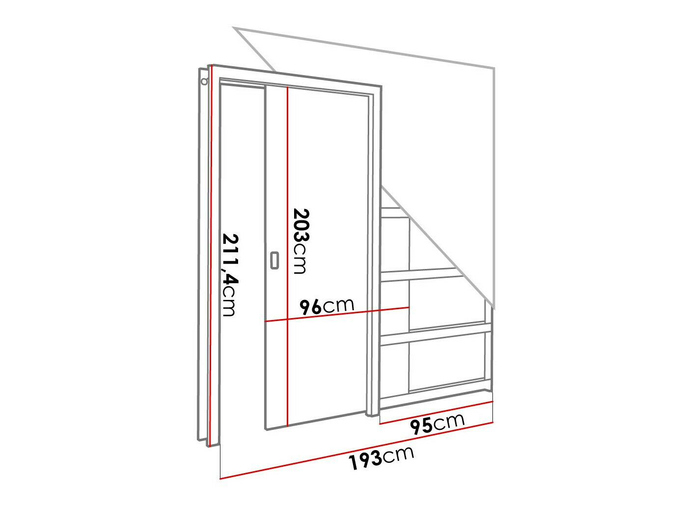 Klizna vrata Dover 184 (Tamni jasen)