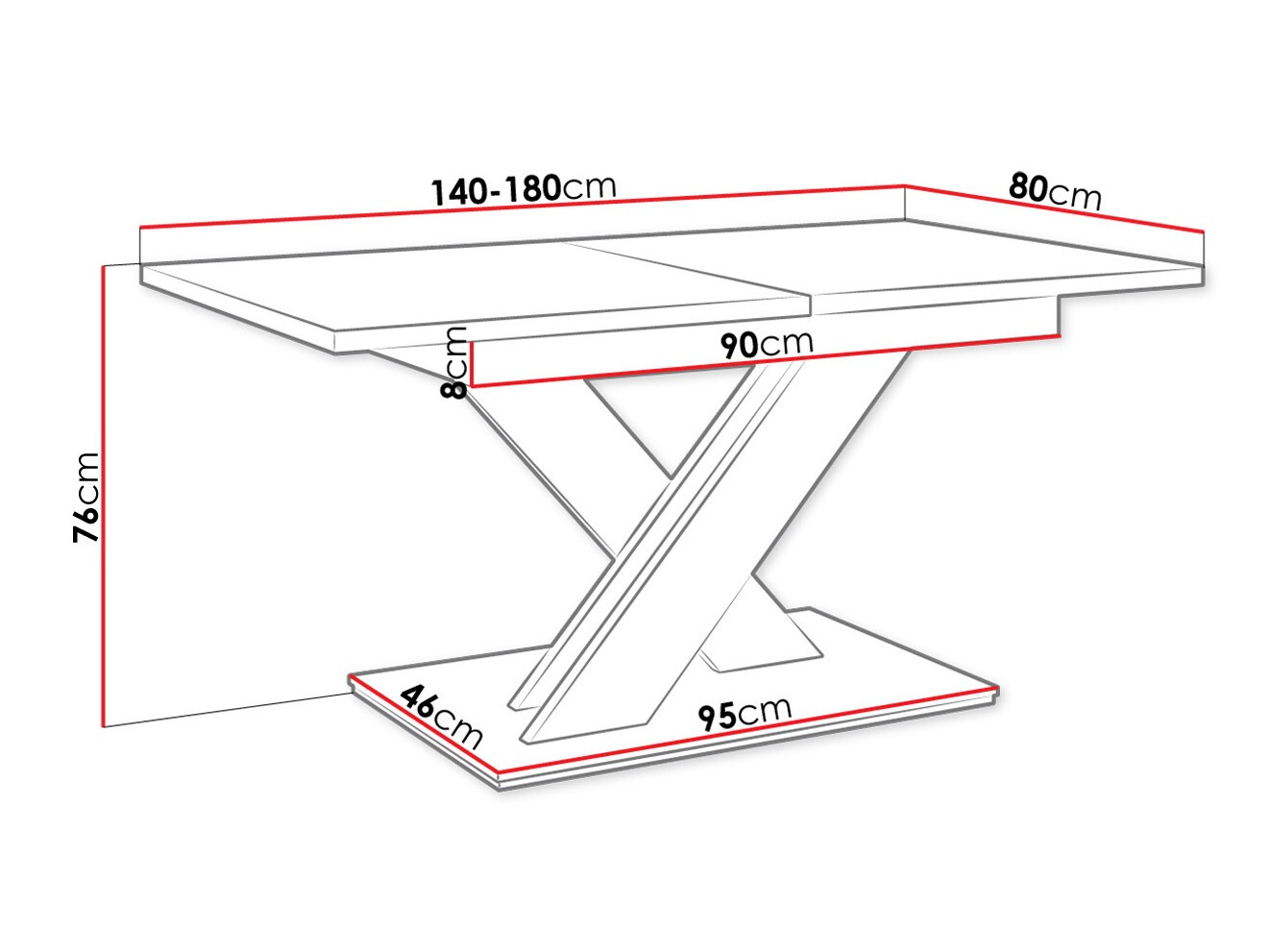 Sto Goodyear 103 (Sjajno belo + Sonoma hrast)