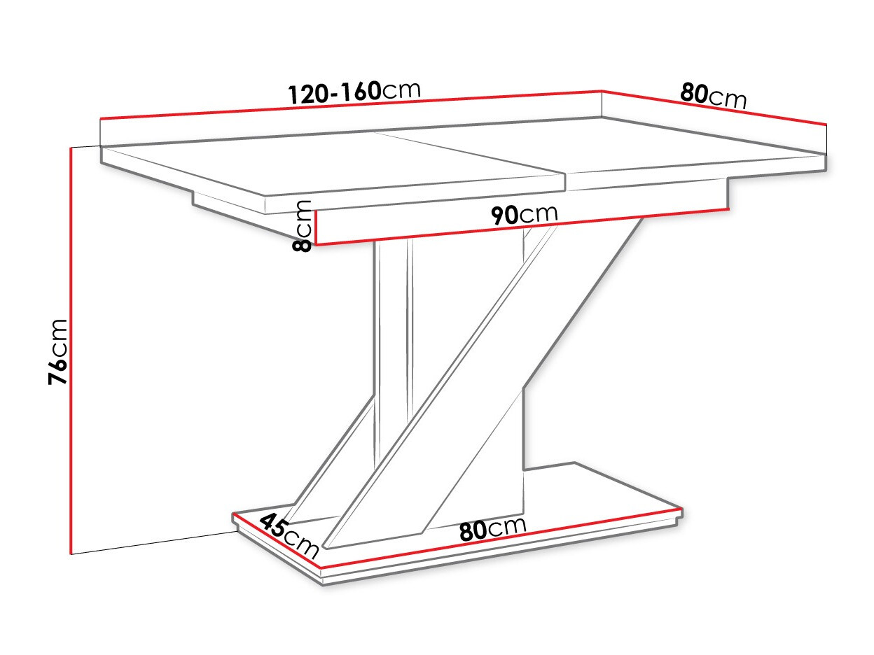 Sto Goodyear 105 (Sjajno belo + Boja betona)