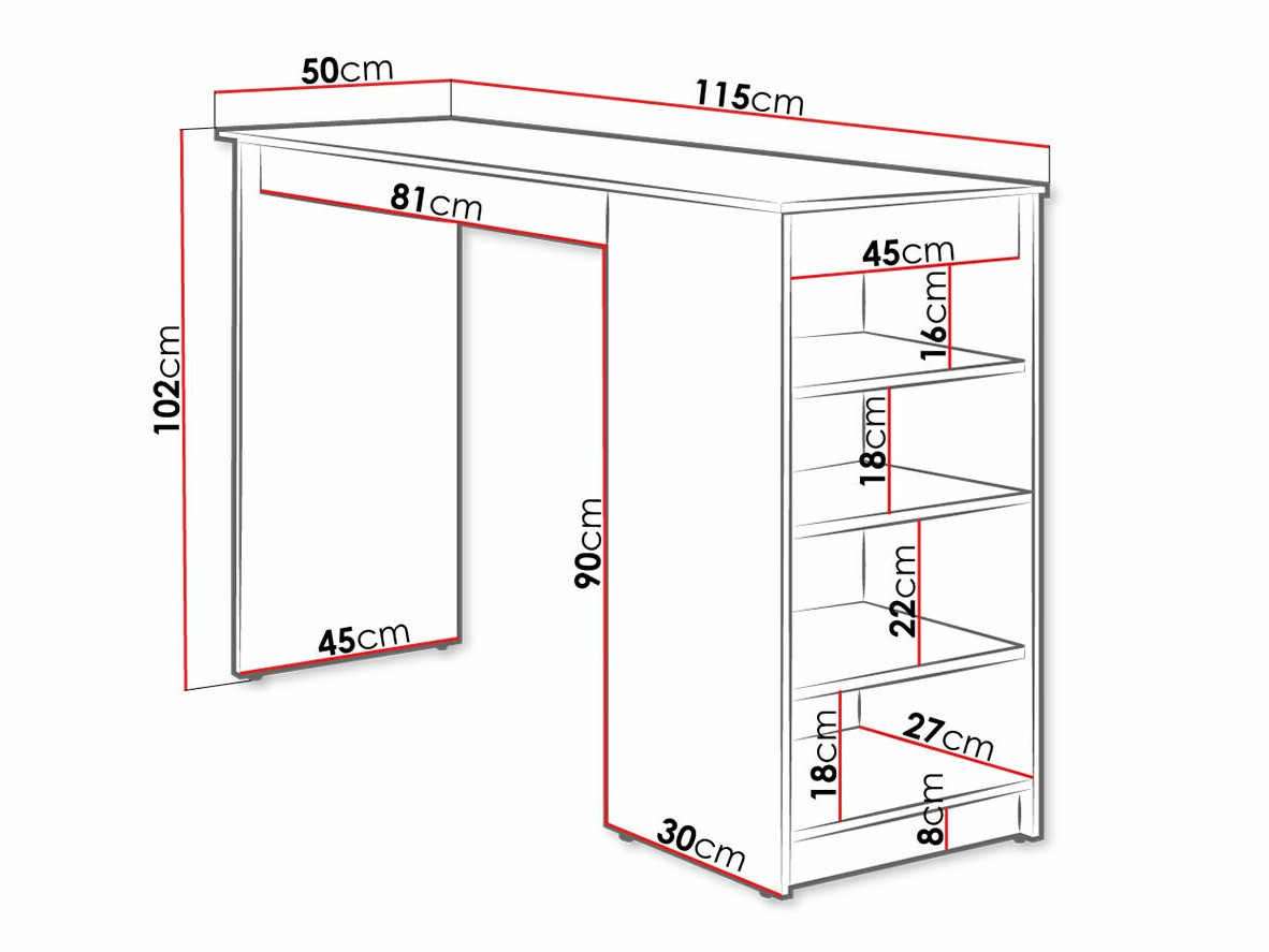Barski sto Comfivo 259 (Belo)