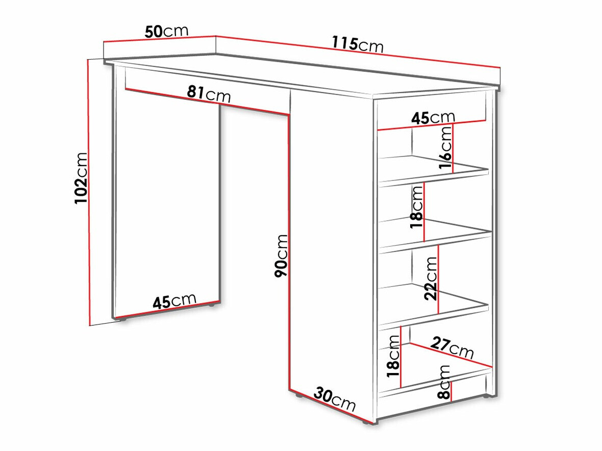 Barski sto Comfivo 259 (Crno)