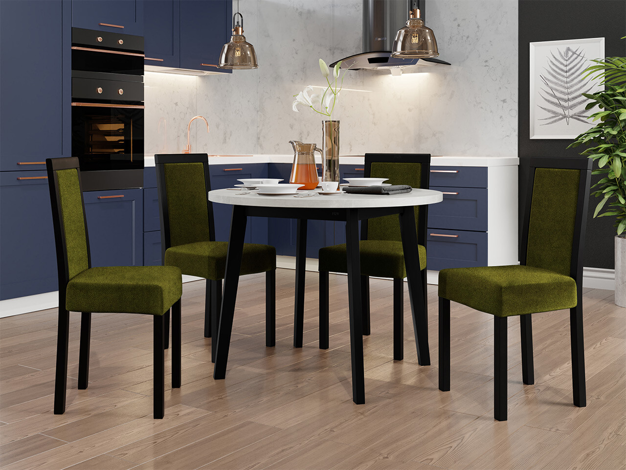 Trpezarijski set Victorville 304 (Crno)