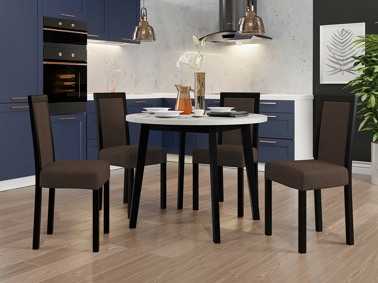 Trpezarijski set Victorville 304 (Crno)