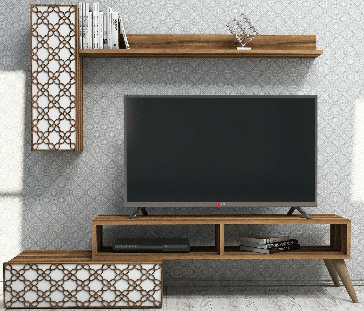 Set za dnevnu sobu Kailua 1561 (Orah + Belo)