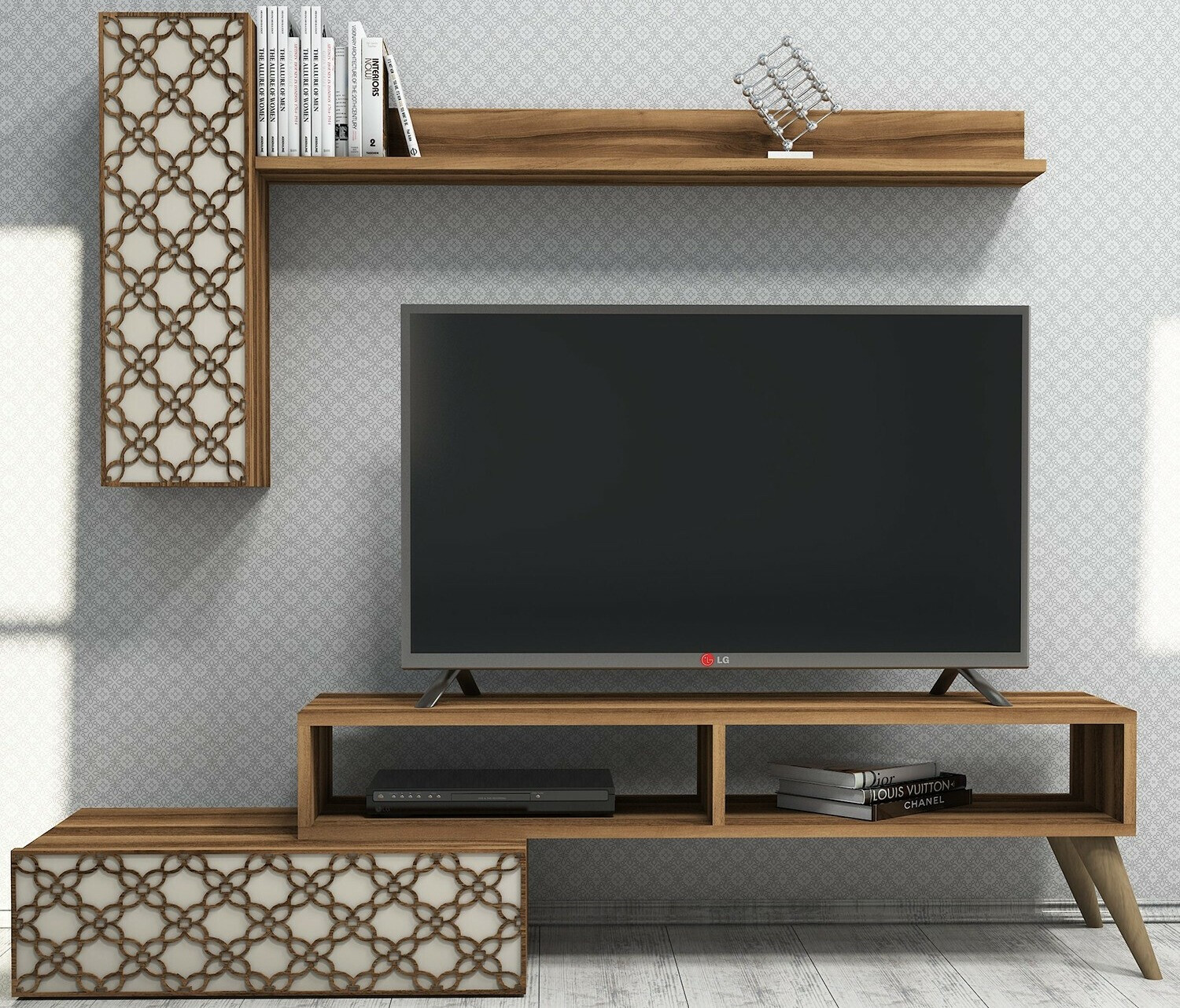 Set za dnevnu sobu Kailua 1561 (Orah + Krem)