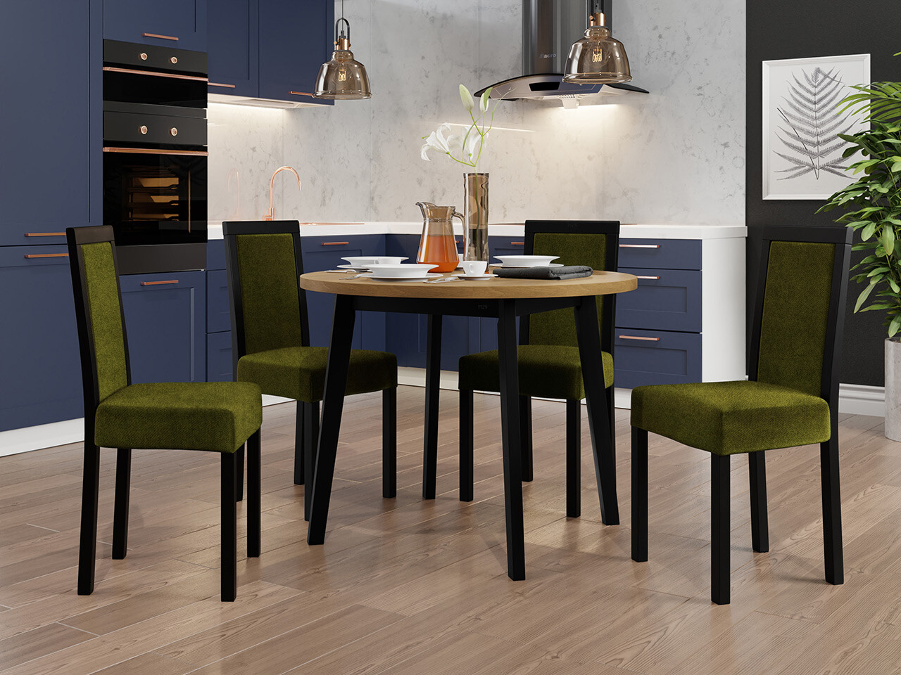 Trpezarijski set Victorville 306 (Crno)