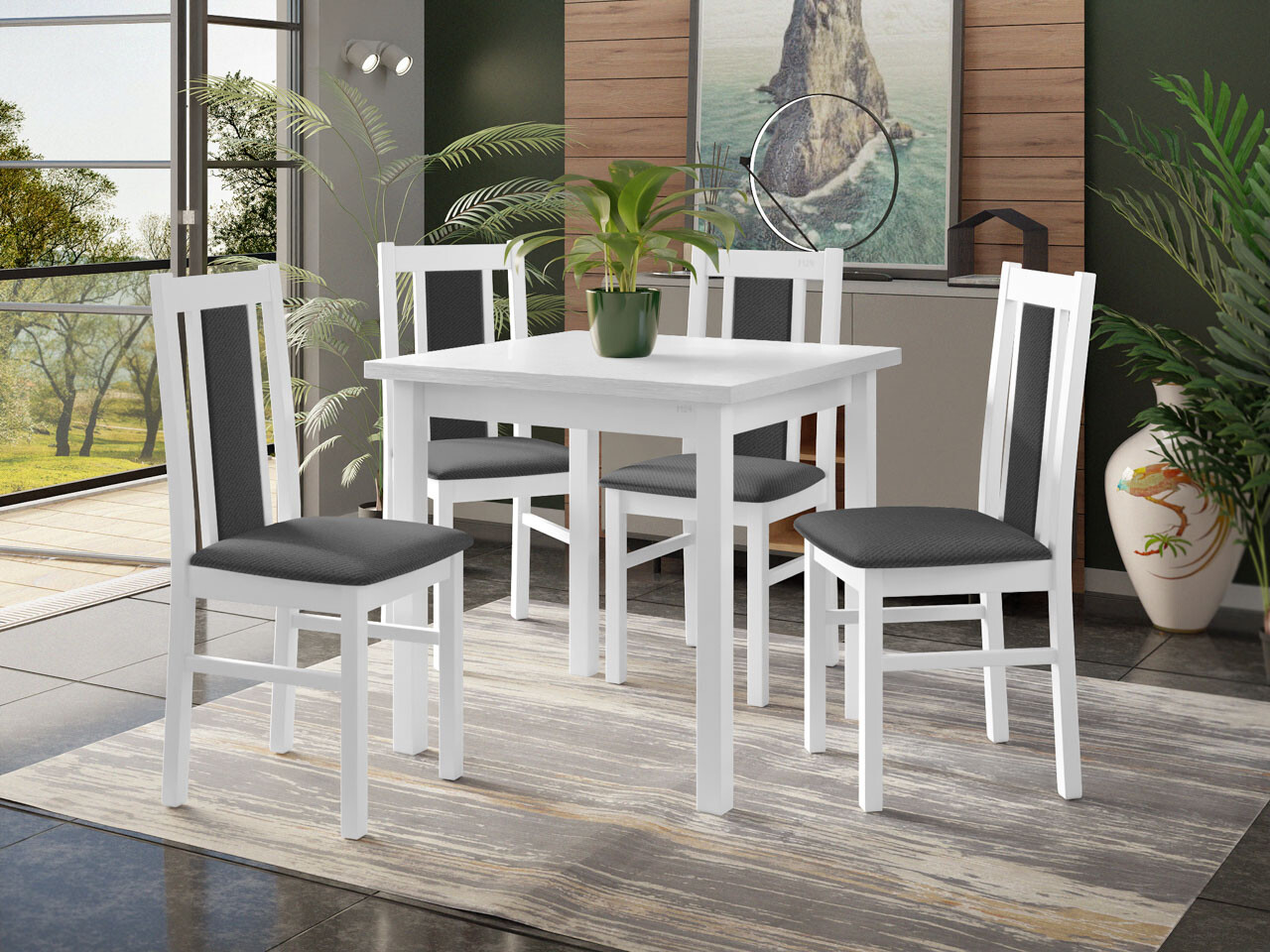 Trpezarijski set Victorville 310 (Belo)