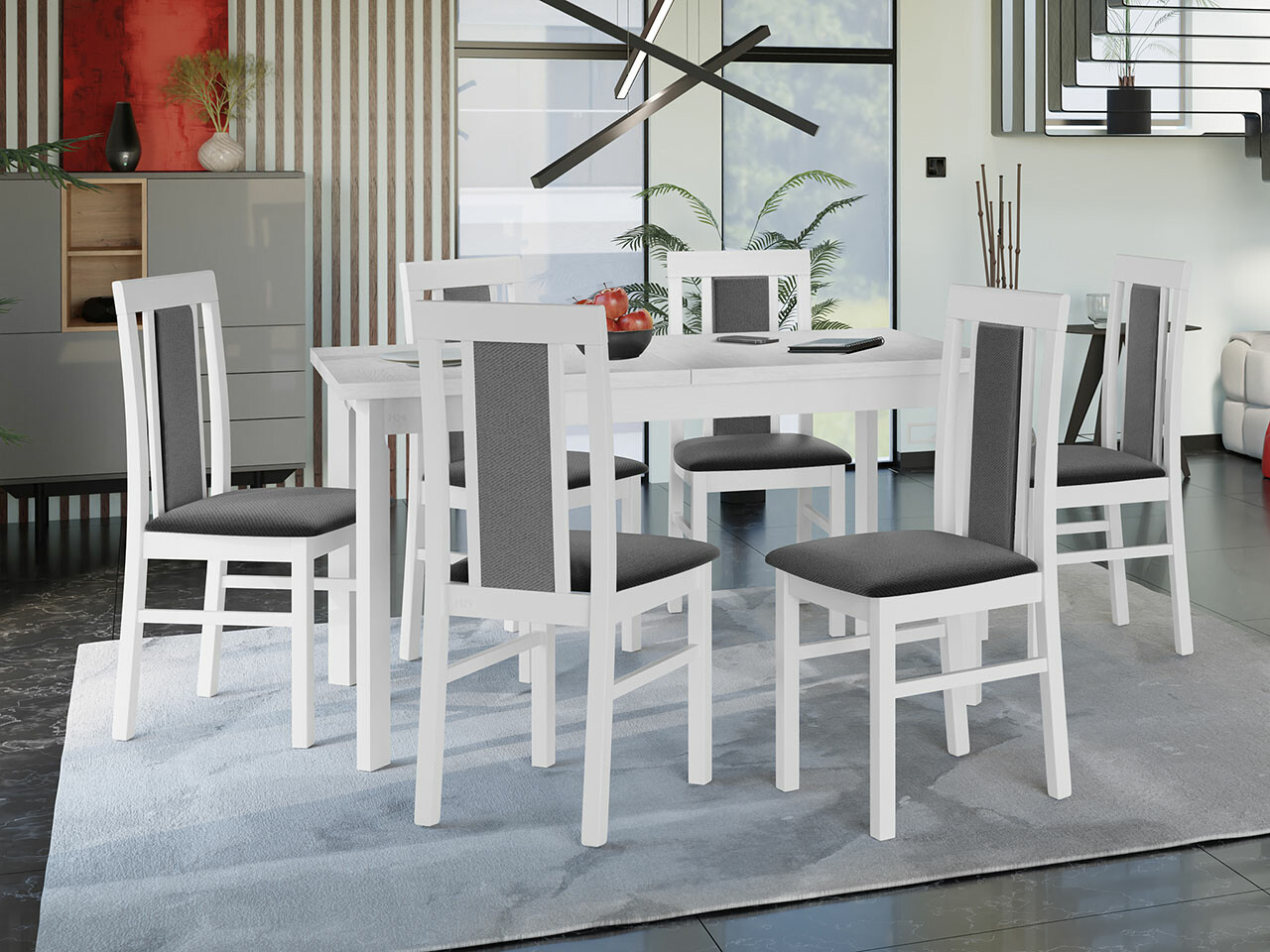 Trpezarijski set Victorville 315 (Belo)