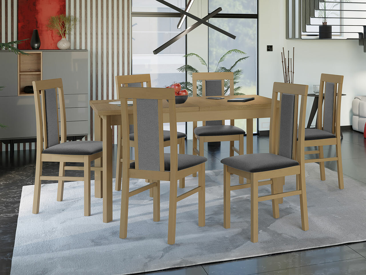 Trpezarijski set Victorville 315 (Sonoma hrast)