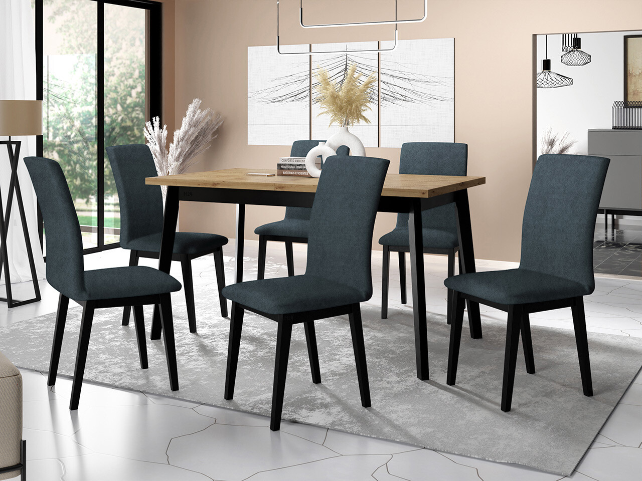 Trpezarijski set Victorville 321 (Crno)