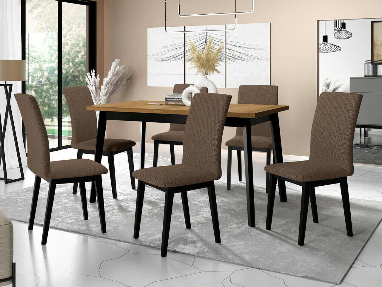 Trpezarijski set Victorville 322 (Crno)