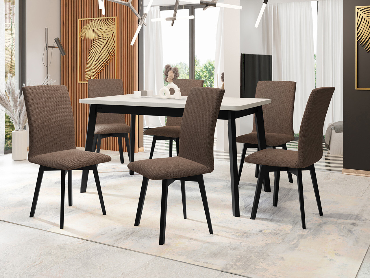 Trpezarijski set Victorville 323 (Crno)