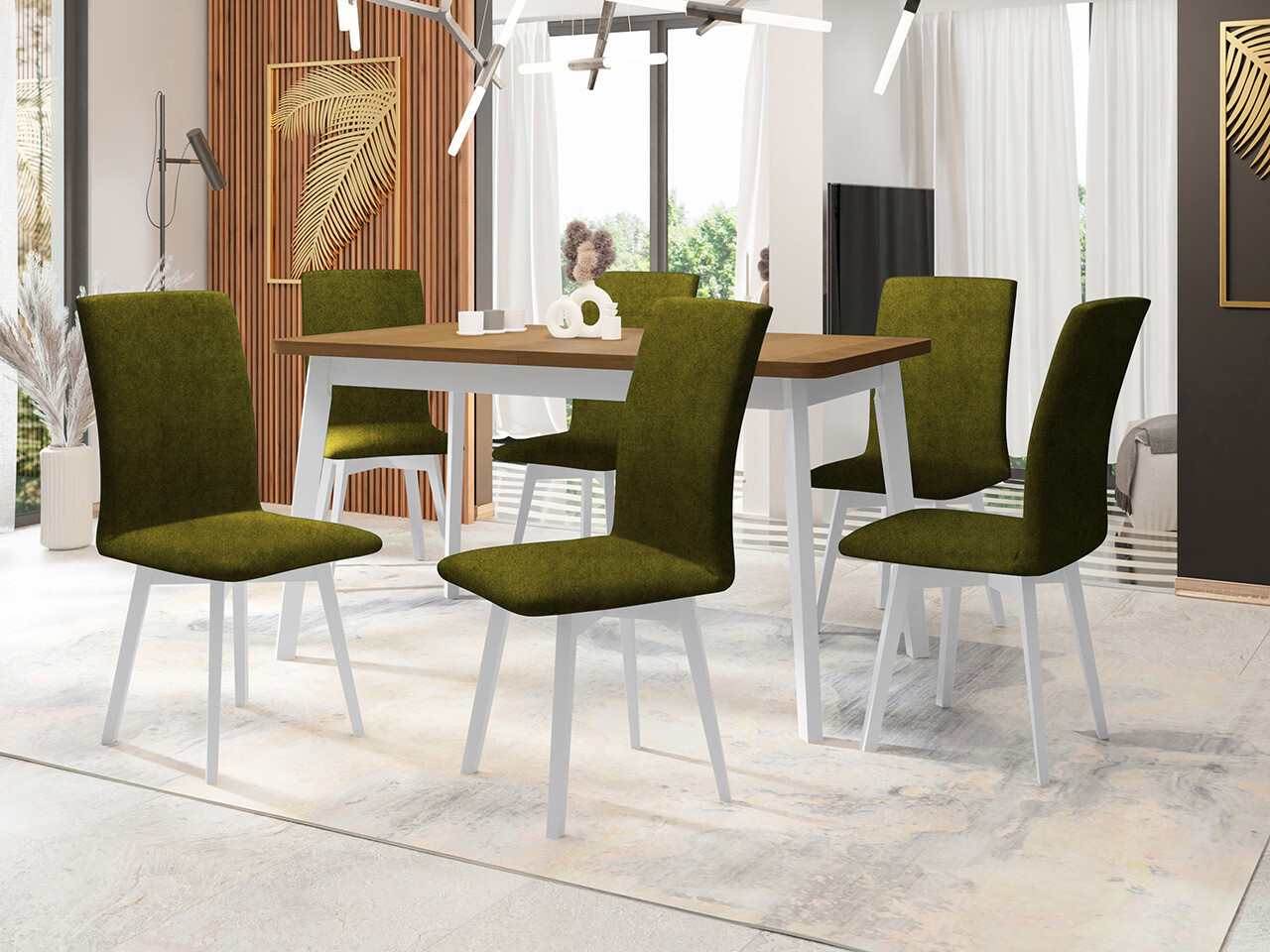 Trpezarijski set Victorville 324 (Belo)