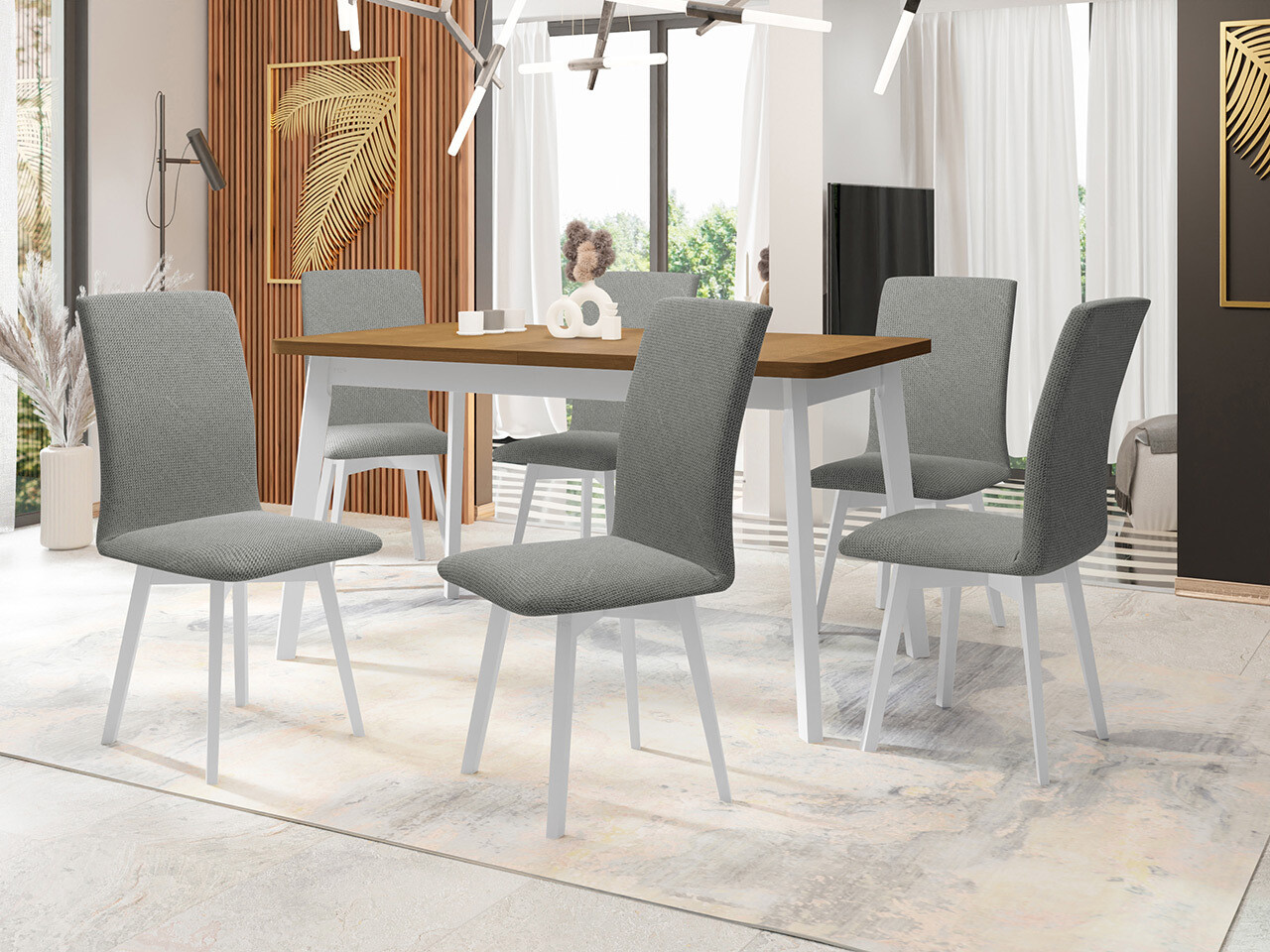 Trpezarijski set Victorville 324 (Belo)