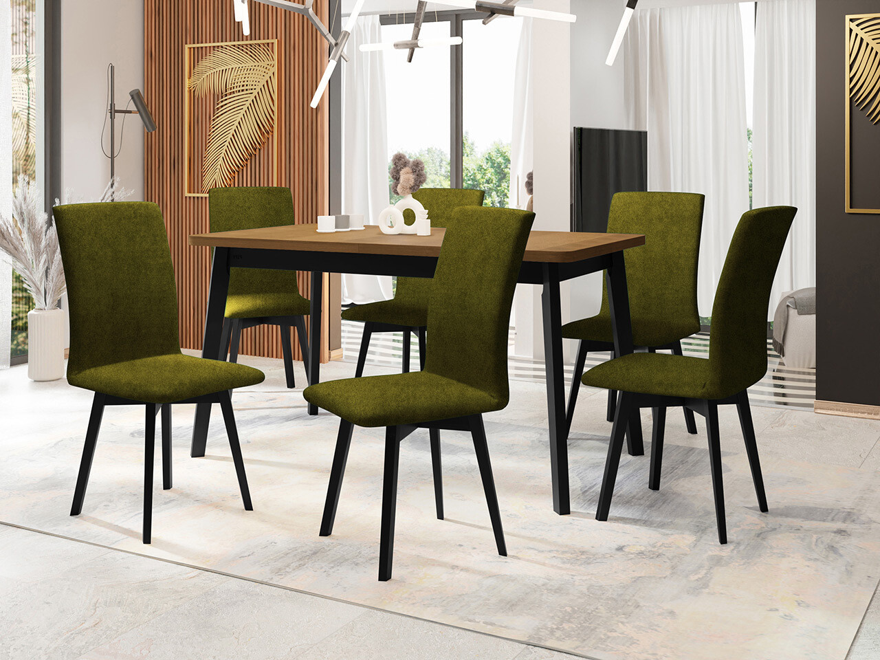 Trpezarijski set Victorville 324 (Crno)