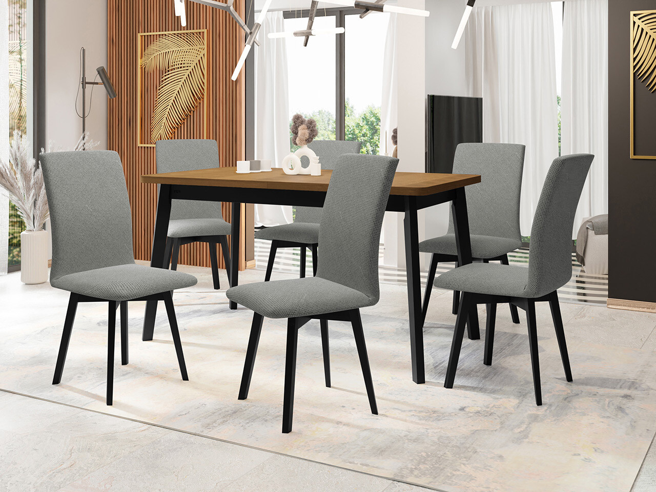 Trpezarijski set Victorville 324 (Crno)