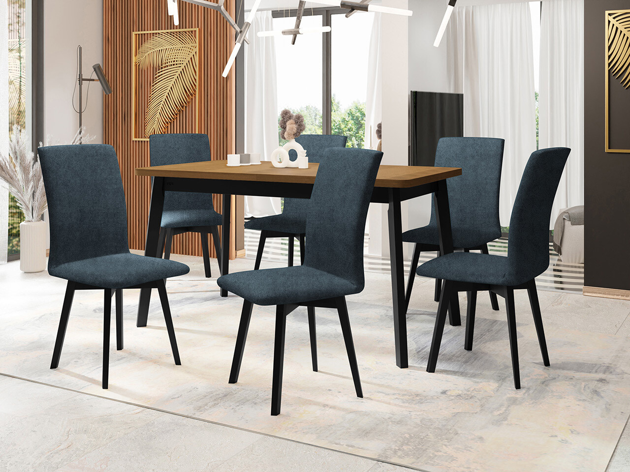 Trpezarijski set Victorville 324 (Crno)