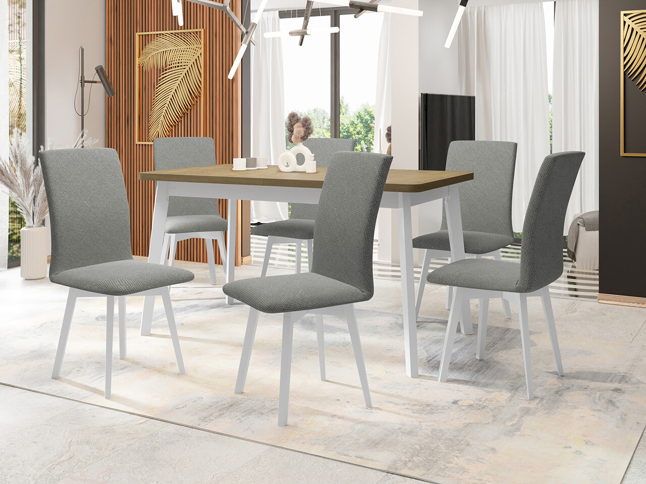 Trpezarijski set Victorville 325 (Belo)