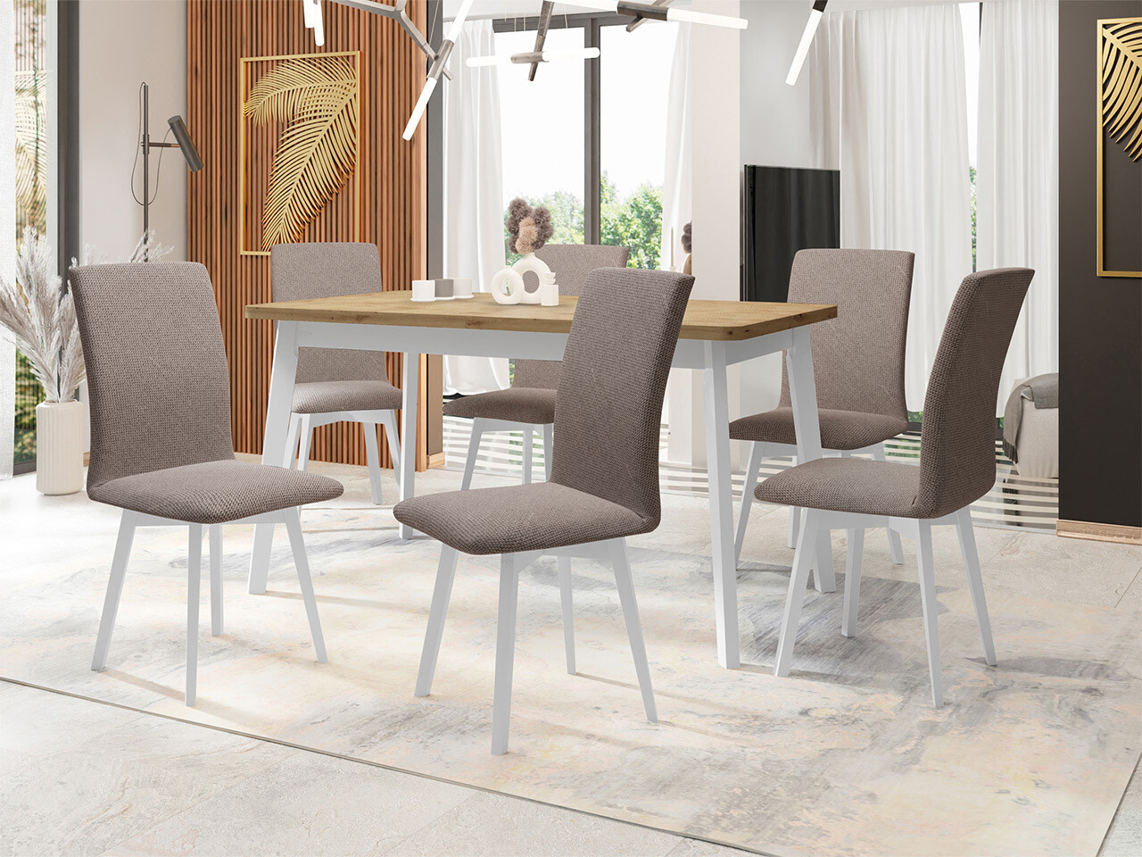 Trpezarijski set Victorville 326 (Belo)