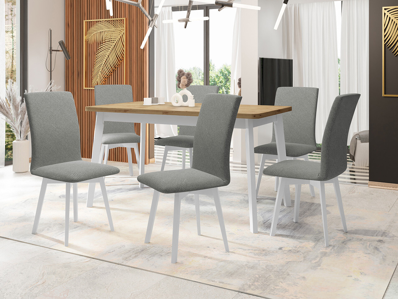 Trpezarijski set Victorville 326 (Belo)