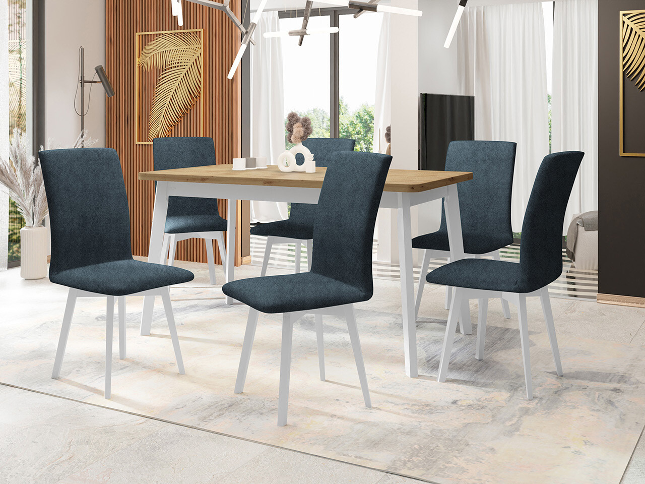 Trpezarijski set Victorville 326 (Belo)