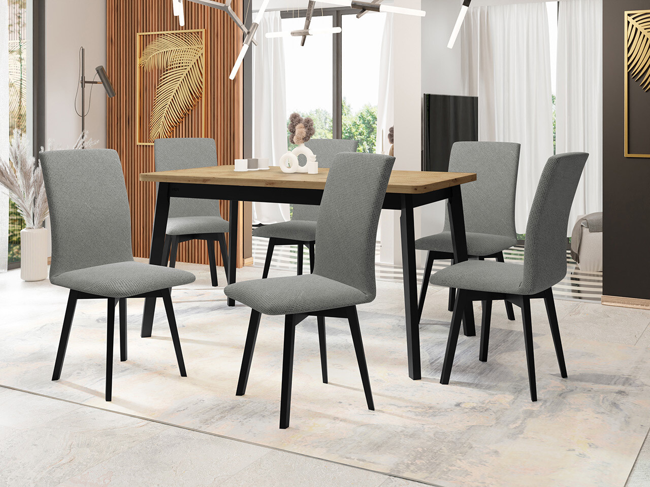 Trpezarijski set Victorville 326 (Crno)