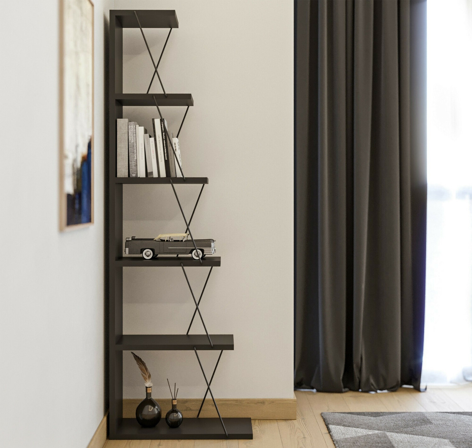 Polica Kailua 371 (Antracit + Crno)